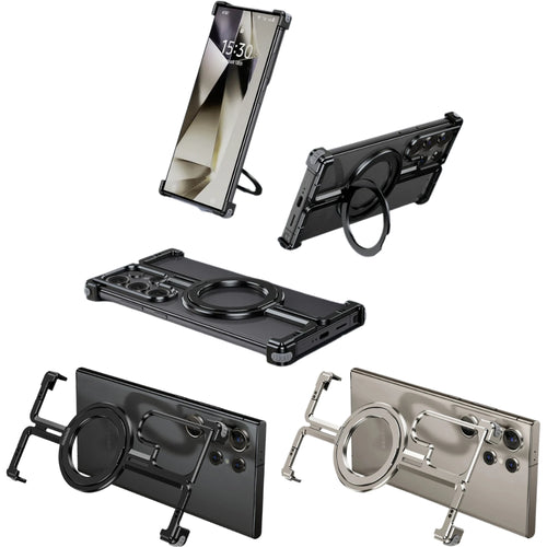 Samsung Galaxy S24/Plus/Ultra - Metal Frame Stand Magsafe Magnetic Phone Case