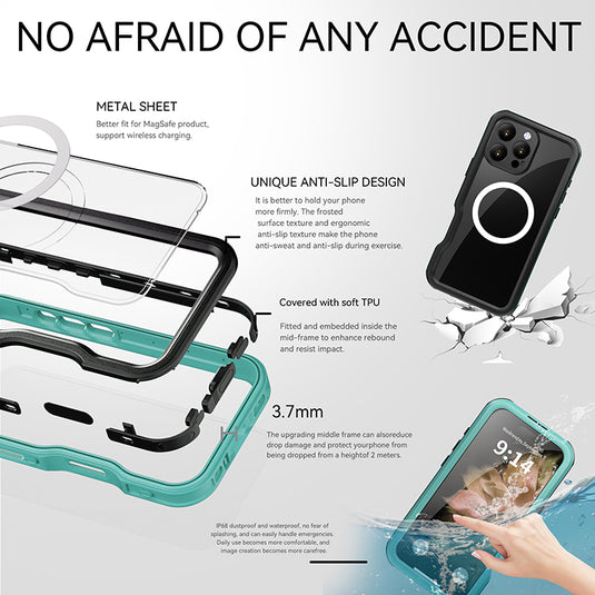 [MagSafe Compatible][IP68 Waterproof] Apple iPhone 16 / 16 Plus / 16 Pro / 16 Pro Max Redpepper D-UP Series - Magnetic Lifeproof Style Phone Case With Lanyard