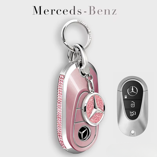 Mercedes Benz Electroplated Car Key Fob Case Cover For E300L, C260L, C200, GLB, A200L, S-Class, GLC260, GLE350, GLA