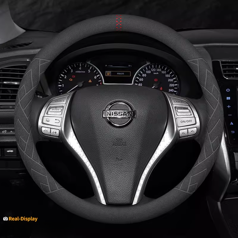 Load image into Gallery viewer, Nissan Suede Anti-Slip Steering Wheel Cover for Sylphy, X-Trail, Teana, Sunny, Tiida, Bluebird - i-Station Mobile Phone &amp; Electronic Device Repair and Accessories
