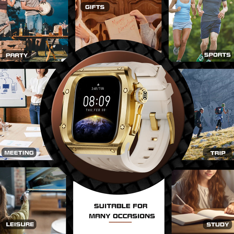 Load image into Gallery viewer, Apple Watch Series 4/5/6/SE/7/8/9/10/Ultra - Shockproof Metal Modified Case + Watch Strap
