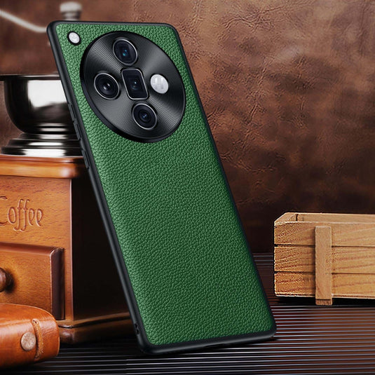 OPPO Find X8 Pro - Full Coverage Genuine Leather Shockproof Business Phone Case