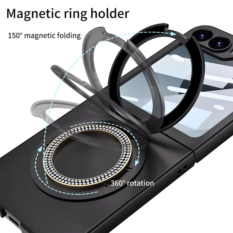 Load image into Gallery viewer, [Magsafe Compatible][Built-in Ring Bracket] Samsung Galaxy Z Flip 4 SM-F721 Ultra-thin All-in-one Shockproof Essentials Series Case With Built-in Screen Protector
