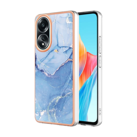 OPPO A58 4G (CPH2577) - TPU Electroplated Marble Pattern Stylish Phone Case