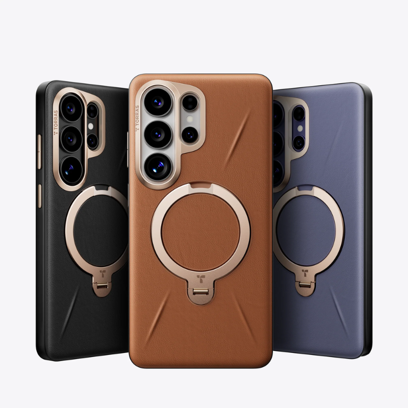 Load image into Gallery viewer, [Magsafe Compatible] Samsung S26 Ultra TORRAS Leather Shockproof Stand Case
