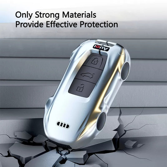 Audi Zinc Alloy Silicone Car Key Fob Case Cover For A3, A4, A5, A6, A8, Q2, Q5, Q7, Q8, e-tron - i-Station Mobile Phone & Electronic Device Repair and Accessories