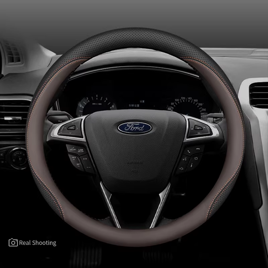 Ford Premium Nappa Leather Breathable Ultra-Thin Non-Slip Steering Wheel Cover For Mondeo, Focus, Explorer, Edge, Everest, Taurus - i-Station Mobile Phone & Electronic Device Repair and Accessories
