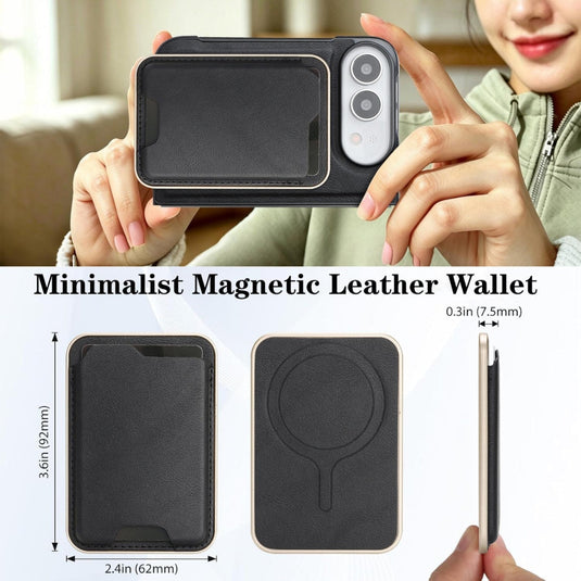 Apple iPhone Duo - Kalebol Slim MagSafe Ring Magnetic Card Bag Leather Phone Case - Polar Tech Australia