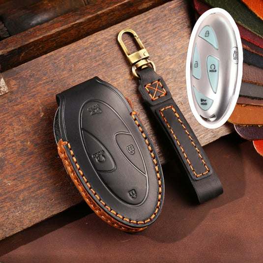 Hyundai Handcrafted Genuine Leather Car Key Protective Case For Ionic 6, Kona EV, Grandeur GN7