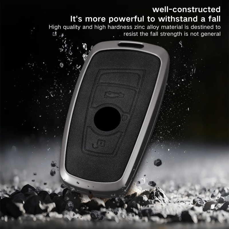 Load image into Gallery viewer, BMW Zinc Alloy + Leather Protection Car Key Fob Case Cover For X1, X6, X7, ix1, ix40, ix50 - i-Station Mobile Phone &amp; Electronic Device Repair and Accessories
