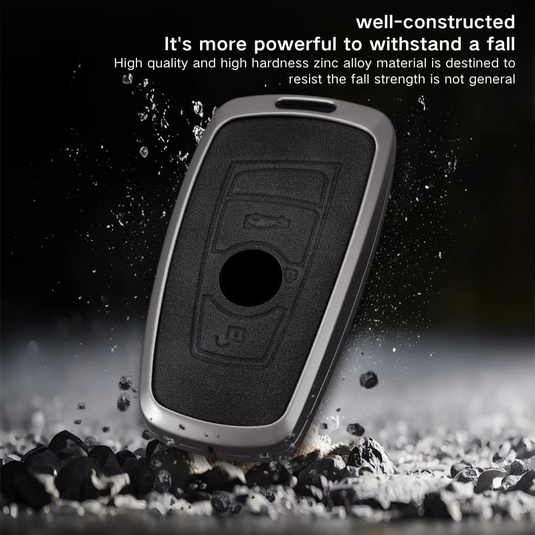 BMW Zinc Alloy + Leather Protection Car Key Fob Case Cover For X1, X6, X7, ix1, ix40, ix50 - i-Station Mobile Phone & Electronic Device Repair and Accessories