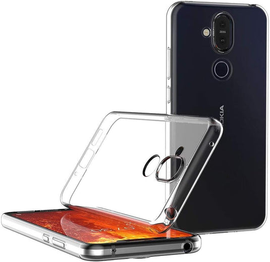 Nokia 8.1 - AirPillow Cushion Transparent Soft Clear TPU Four Corners Protective Case With 2PC 9H Tempered Glass Screen Protector