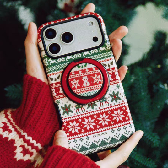 [Magsafe Compatible] Apple iPhone 17/Pro/Max - Christmas 2-in-1 Shockproof Phone Case with Stand