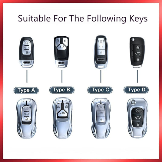 Audi Zinc Alloy Silicone Car Key Fob Case Cover For A3 For A4, A5, Q3, Q7, Audi TT - i-Station Mobile Phone & Electronic Device Repair and Accessories