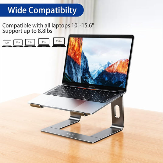 Aluminum Laptop Stand, Ergonomic Detachable Computer Stand, Riser Holder Notebook Stand Compatible with Macbook, Pro, Dell, HP, Lenovo More 10-15.6" Laptops