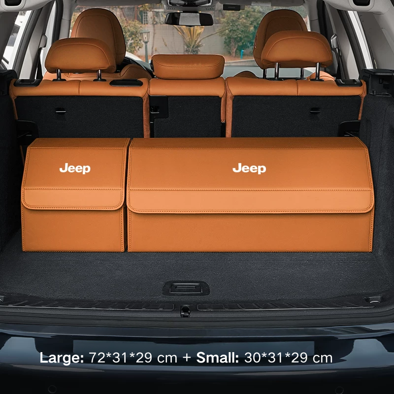 Load image into Gallery viewer, Jeep Microfiber Leather Car Trunk Storage Box for Cherokee, Renegade, Compass, Grand Cherokee, Wrangler, Gladiator
