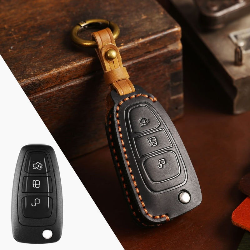 Load image into Gallery viewer, Ford Handcrafted Genuine Leather Car Key Protective Case For Kuga, Edge, Ranger, Mondeo, Focus
