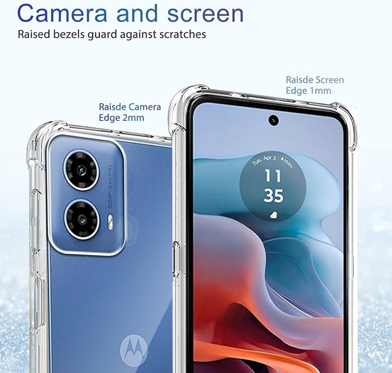 Load image into Gallery viewer, Motorola Moto G45 - AirPillow Cushion Transparent Soft Clear TPU Four Corners Protective Case With 2PC 9H Tempered Glass Screen Protector
