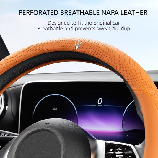 Maserati Nappa Leather Breathable Steering Wheel Cover for Quattroporte, Ghibli, Levante, MC20 - i-Station Mobile Phone & Electronic Device Repair and Accessories