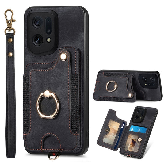 [With Card Slot] OPPO Find X5/Pro - Vintage Detachable Wallet Shockproof Stand Phone Case