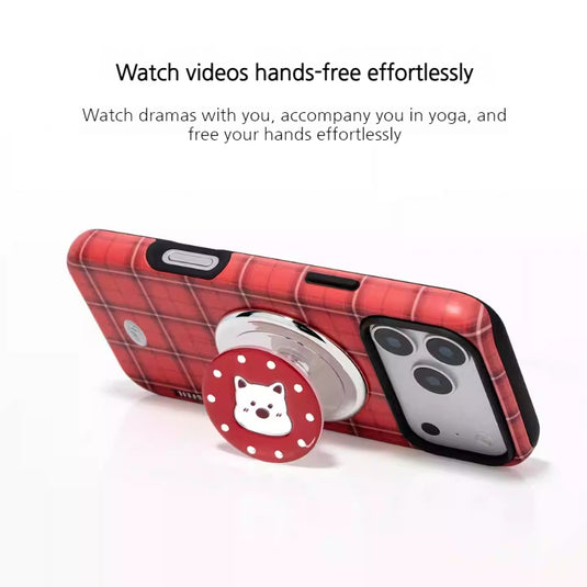 [Magsafe Compatible] Apple iPhone 15/Pro/Max - Retro Plaid Shockproof Stand Case