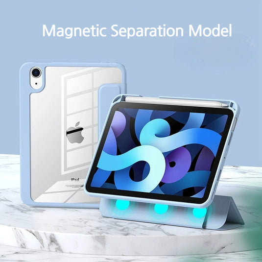 [Detachable][Buil-in Pen Slot] Apple iPad 7/8/9 10.2'' 7/8/9th Gen (2019/2020/2021) Detachable Three-fold Shockproof Leather Case - i-Station Mobile Phone & Electronic Device Repair and Accessories