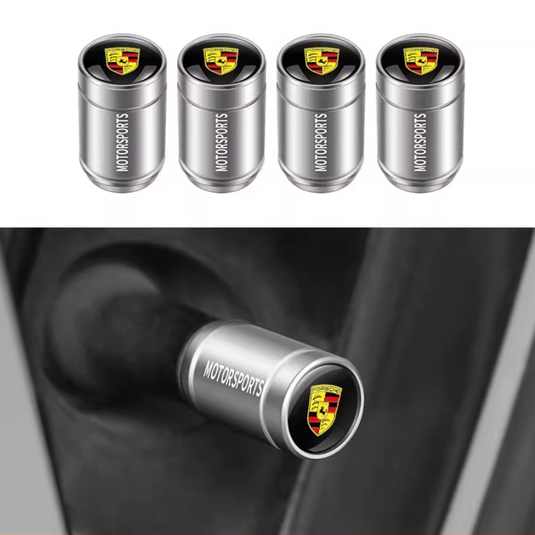 [4 Pcs] Porsche Car Wheel Tire Valve Stems Caps Cover for Cayenne, Panamera, Macan, 718, 911 - i-Station Mobile Phone & Electronic Device Repair and Accessories