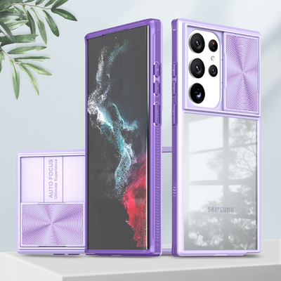 [With Slide Len Cover] Samsung Galaxy S24 SM-S921/Plus SM-S926/Ultra SM-S928 Transparent Shockproof Phone Essentials Series Case - i-Station Mobile Phone & Electronic Device Repair and Accessories