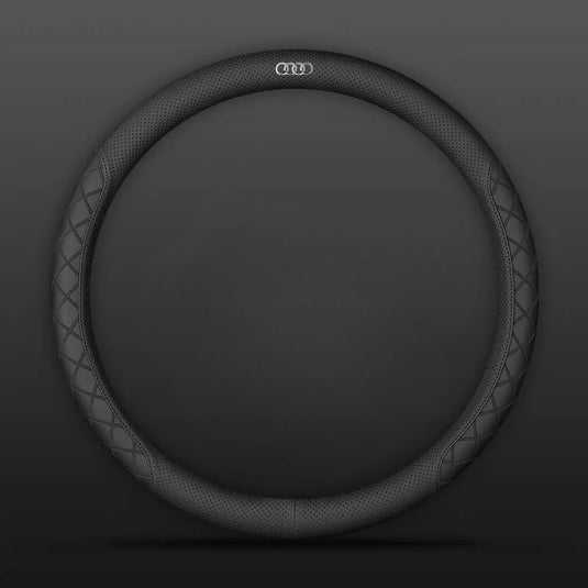 Audi PU Leather Steering Wheel Cover with Heat-Pressed Embossed Texture For A5, A6, A7, A8L, Q2L, Q3, Q4, Q5L, Q7, Q8