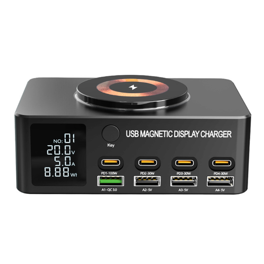100W PD Multi-Port Charger with Smart Display & Wireless Charging - i-Station Mobile Phone & Electronic Device Repair and Accessories