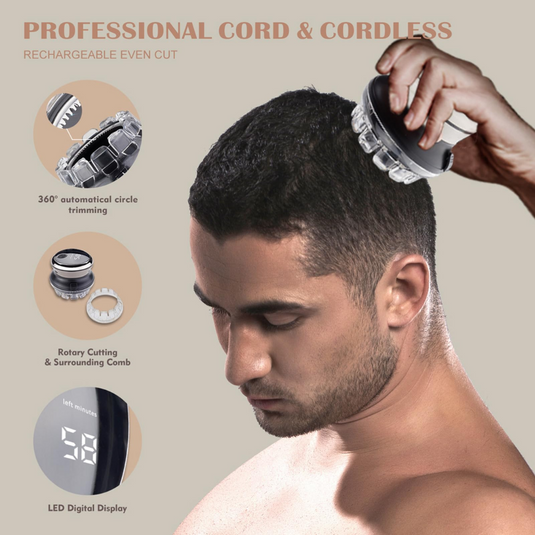 [YUE KE] Self Haircut Kit - Mushroom-Style 360° Cordless Clipper for Buzz Cut, Crew Cut & Bald Look - i-Station Mobile Phone & Electronic Device Repair and Accessories