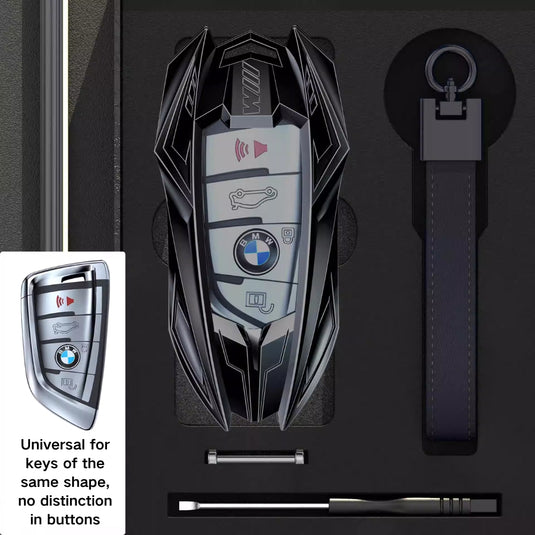 BMW Mecha Style Zinc Alloy Key Case For 1, 3, 5, 7 Series,X1, X3, X5, X6, X7