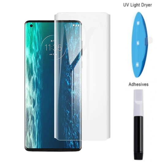 [UV Glue][HD] Motorola Moto Edge - UV Full Covered Curved 9H Tempered Glass Screen Protective Protector