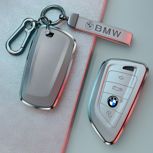 BMW Zinc Alloy + Leather Protection Car Key Fob Case Cover For 1, 2, 3, 5, 7 Series, X3, X5, X6 - i-Station Mobile Phone & Electronic Device Repair and Accessories