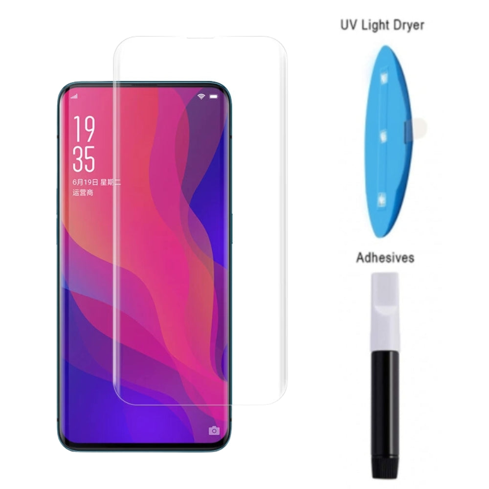 [UV Glue] [HD] OPPO Find X (CPH1875) - UV Full Covered Curved 9H Tempered Glass Screen Protective Protector - i-Station Mobile Phone & Electronic Device Repair and Accessories