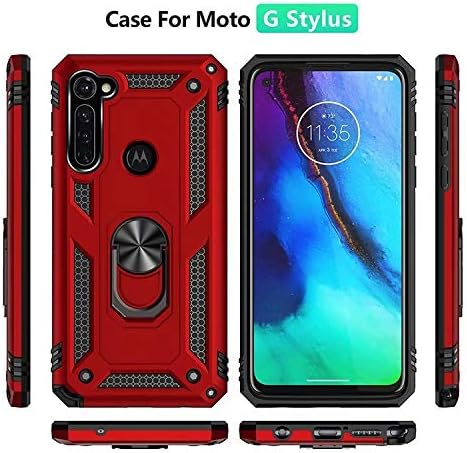 Load image into Gallery viewer, [Magnetic Ring Kickstand] Motorola Moto G Stylus - Shield Shockproof Rugged Heavy Duty Case With 2PC Tempered Glass Screen Protector
