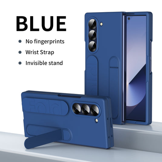 [Built-in Stand] [With Wrist Strap] Samsung Galaxy Z Fold 5(SM-F946) - Skin feel Holder Shockproof Phone Case