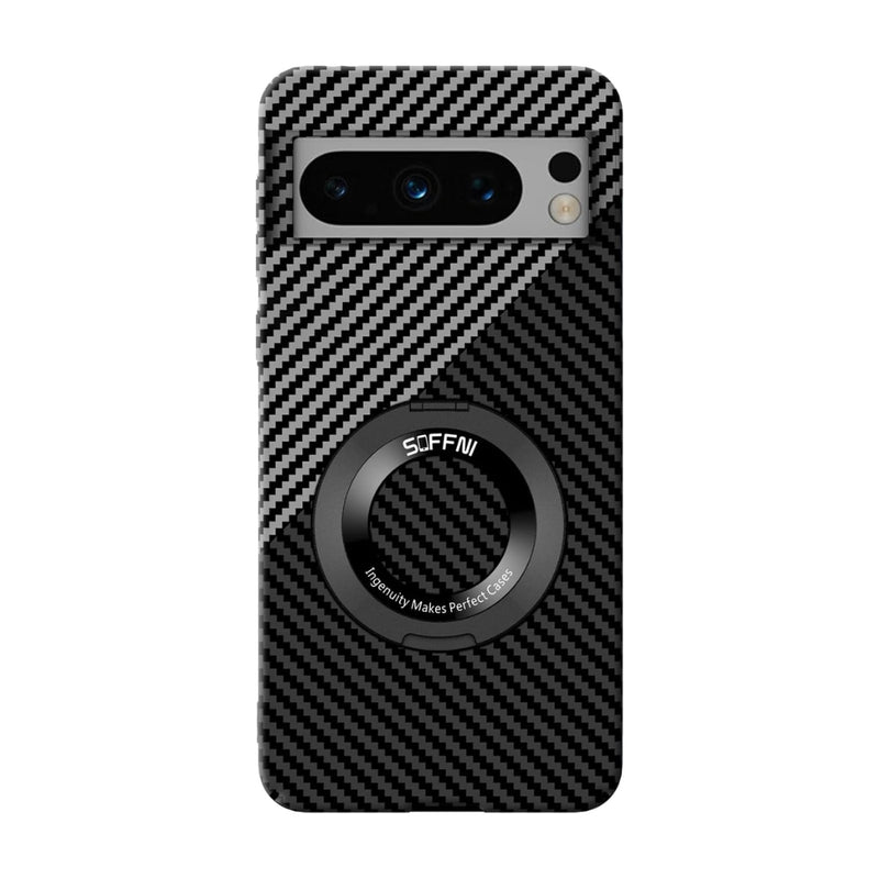 Load image into Gallery viewer, [360° Rotating Bracket] Google Pixel 7/Pro/A - Matte Carbon Fiber Style Magnetic Protective Case
