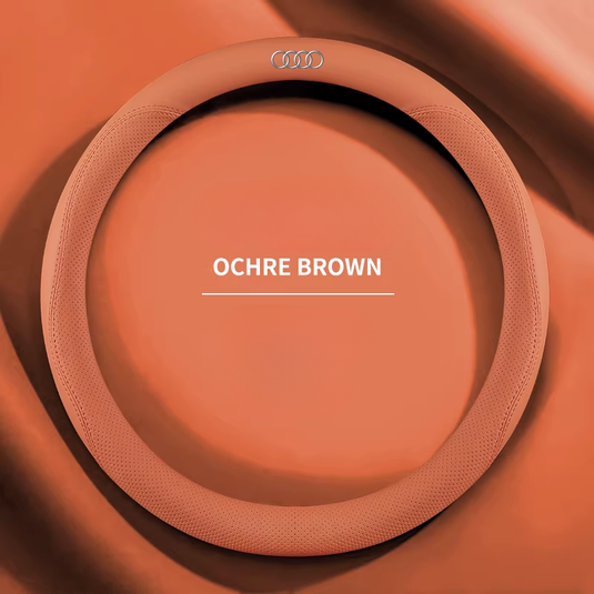 Audi Genuine Leather Breathable Steering Wheel Cover for Q5L, A4L, A6L, A3, A5, A7, A8, Q3, Q7, Q8