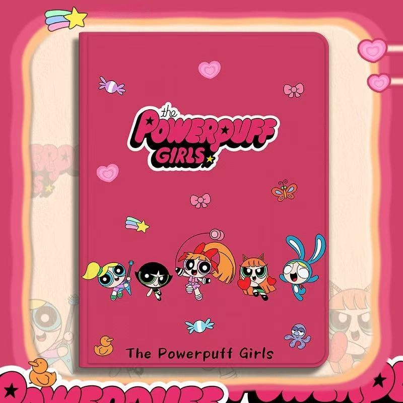 Load image into Gallery viewer, [Detachable][Built-in Pen Slot] Apple iPad 5/6 9.7'' 5/6th Gen (2017/2018) Powerpuff Girls Smart 360° Degree Rotate Stand Shockproof Flip Cover Case
