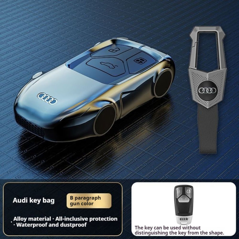 Load image into Gallery viewer, Audi Zinc Alloy Silicone Car Key Case For A3, A4, A5, A6, A8, Q2, Q5, Q7, Q8, e-tron
