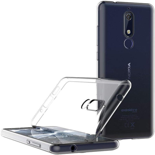 Nokia 5.1 - AirPillow Cushion Transparent Soft Clear TPU Four Corners Protective Case With 2PC 9H Tempered Glass Screen Protector