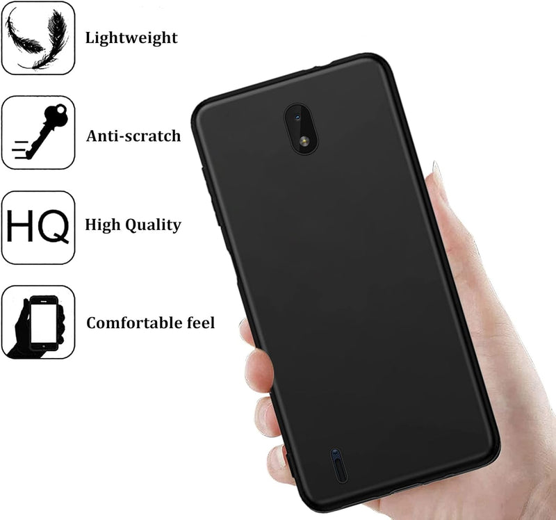 Load image into Gallery viewer, Nokia C01 Plus - Shield Soft TPU Cover Matte Anti-scratch Anti-fingerprint Case With 2PC 9H Tempered Glass Screen Protector
