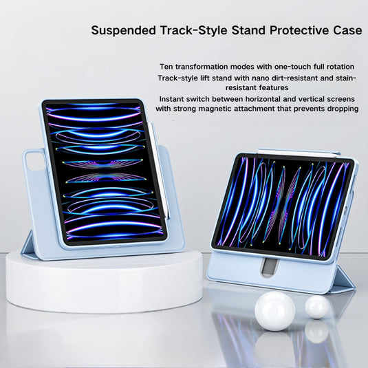 [Floating Track] [With Pen Slot] Apple iPad Pro 12.9" 2018/2020/2021/2022 - Detachable Magnetic Shockproof Protective Case