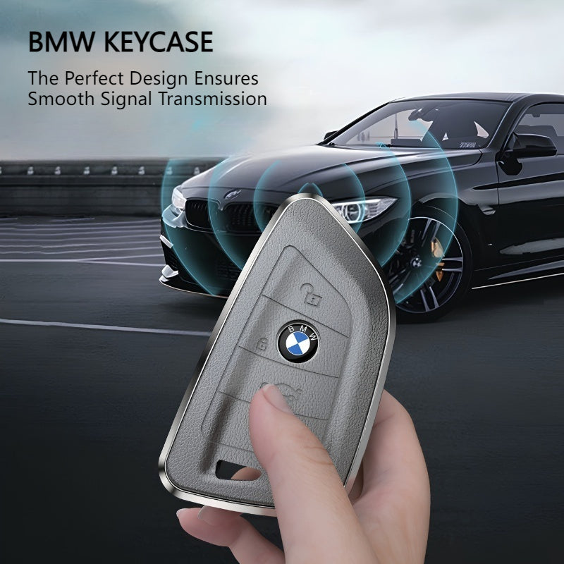 Load image into Gallery viewer, BMW Zinc Alloy + Leather Protection Car Key Fob Case Cover For 1, 2, 3, 5, 7 Series, X3, X5, X6 - i-Station Mobile Phone &amp; Electronic Device Repair and Accessories
