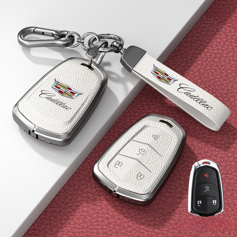 Load image into Gallery viewer, Cadillac Zinc Alloy + Leather Protection Car Key Fob Case Cover For XT5, TS-L, CT6, XT4, XTS - i-Station Mobile Phone &amp; Electronic Device Repair and Accessories
