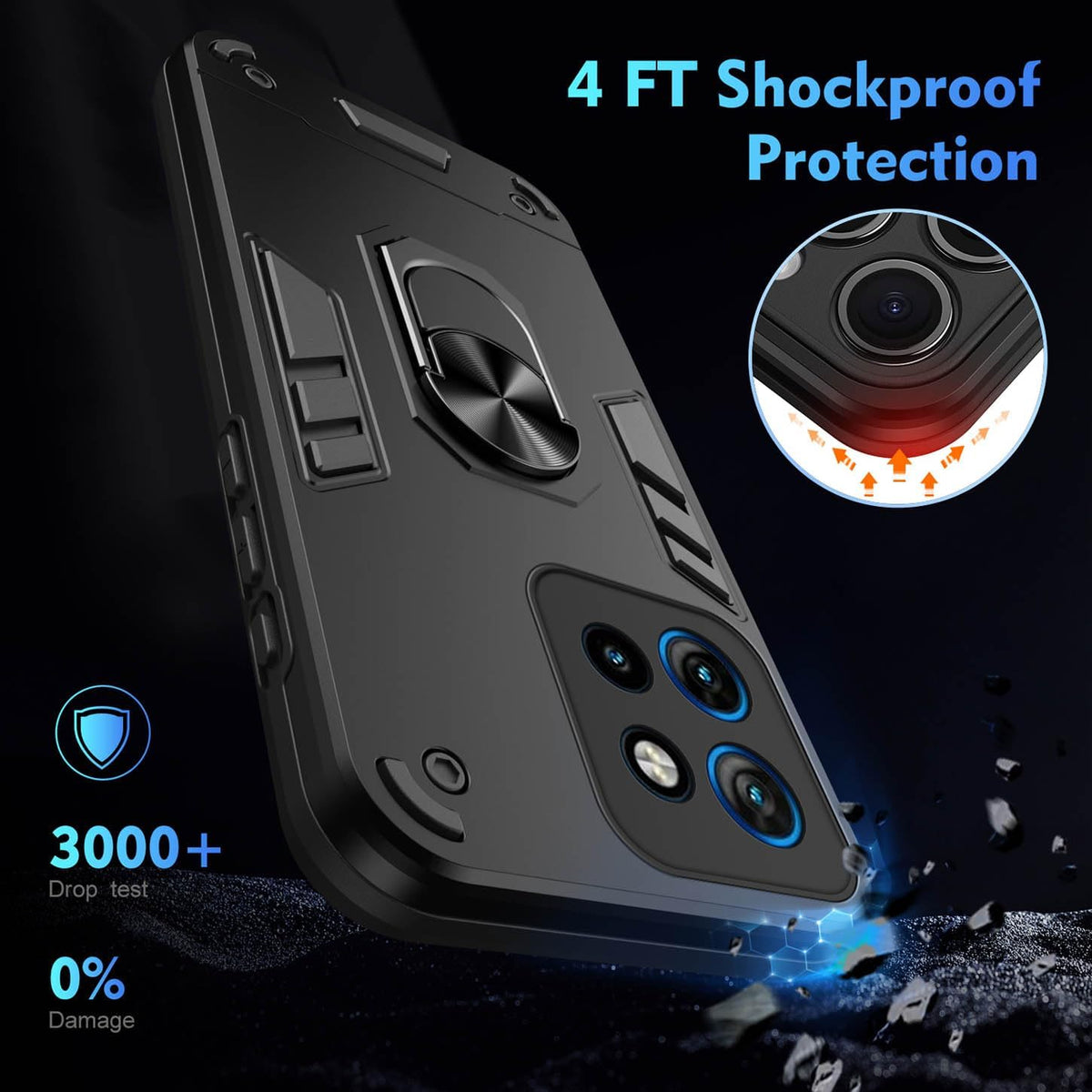 [Built-in Metal Ring Kickstand] Motorola Moto Edge 60 Fusion - Shockproof Heavy Duty Case - i-Station Mobile Phone & Electronic Device Repair and Accessories