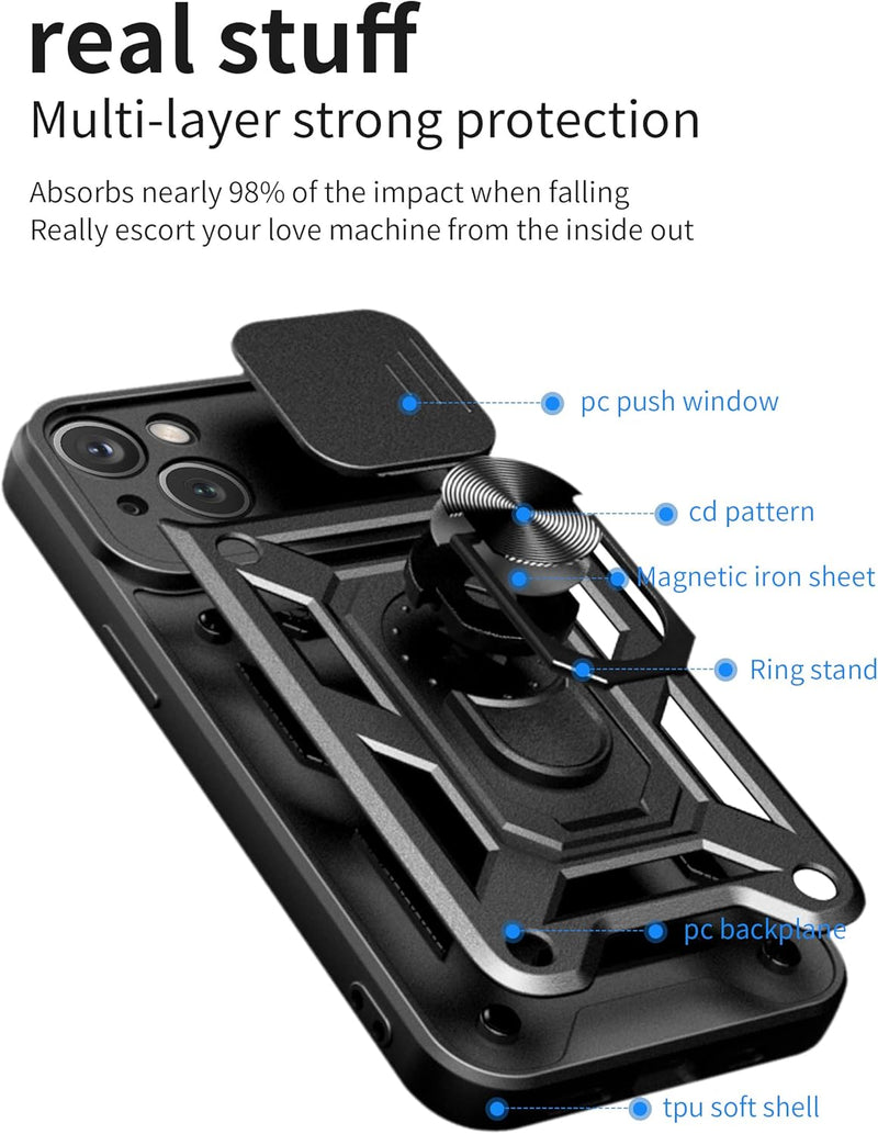 Load image into Gallery viewer, [Magnetic Ring Kickstand][Camera Cover] Motorola Moto Edge 40Pro/Edge Plus 2023/X40/X40 Pro - Shield Shockproof Rugged Heavy Duty Case With 2PC 9H Glass Screen Protector
