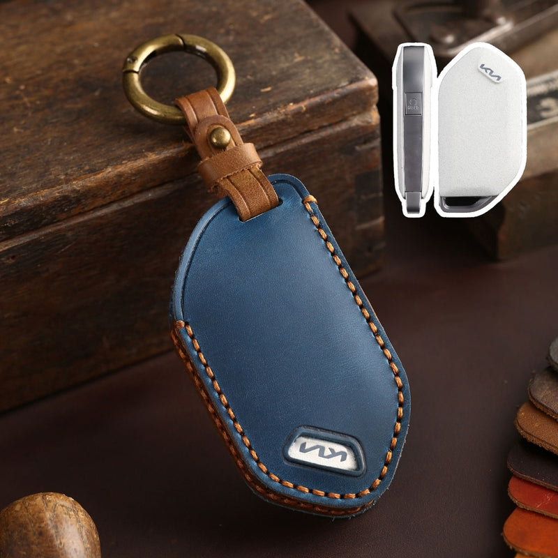 Load image into Gallery viewer, Kia Handcrafted Genuine Leather Car Key Protective Case For Carnival, Ev9, Picanto, Gt Line
