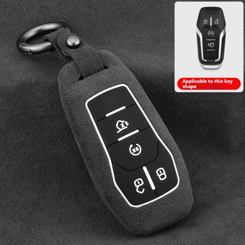 Load image into Gallery viewer, Ford High-Quality Suede Key Protective Case For Fusion, Mondeo, Mustang, Explorer, Edge, EcoSport
